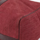 Christian Dior Trotter Canvas Boston Bag Suede Red Gold Auth ka5703-10