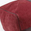 Christian Dior Trotter Canvas Boston Bag Suede Red Gold Auth ka5703-14
