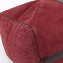 Christian Dior Trotter Canvas Boston Bag Suede Red Gold Auth ka5703-16