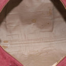 Christian Dior Trotter Canvas Boston Bag Suede Red Gold Auth ka5703-11