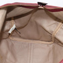 Christian Dior Trotter Canvas Boston Bag Suede Red Gold Auth ka5703-17