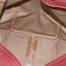 Christian Dior Trotter Canvas Boston Bag Suede Red Gold Auth ka5703-12