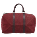 Christian Dior Trotter Canvas Boston Bag Suede Red Gold Auth ka5703-13