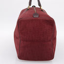 Christian Dior Trotter Canvas Boston Bag Suede Red Gold Auth ka5703-4