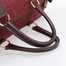 Christian Dior Trotter Canvas Boston Bag Suede Red Gold Auth ka5703-7