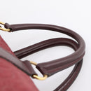 Christian Dior Trotter Canvas Boston Bag Suede Red Gold Auth ka5703-8