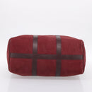 Christian Dior Trotter Canvas Boston Bag Suede Red Gold Auth ka5703-5
