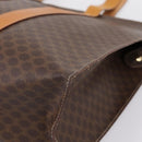 CELINE Macadam Canvas Tote Bag PVC Leather Brown Gold Auth ka5704-10