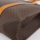 CELINE Macadam Canvas Tote Bag PVC Leather Brown Gold Auth ka5704-12