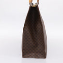 CELINE Macadam Canvas Tote Bag PVC Leather Brown Gold Auth ka5704-4