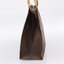 CELINE Macadam Canvas Tote Bag PVC Leather Brown Gold Auth ka5704-5