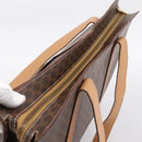 CELINE Macadam Canvas Tote Bag PVC Leather Brown Gold Auth ka5704-6