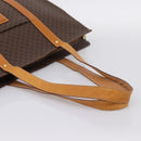 CELINE Macadam Canvas Tote Bag PVC Leather Brown Gold Auth ka5704-7