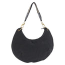 GUCCI Sherry Line Shoulder Bag Canvas Black Gold 106663 Auth ka5705-1