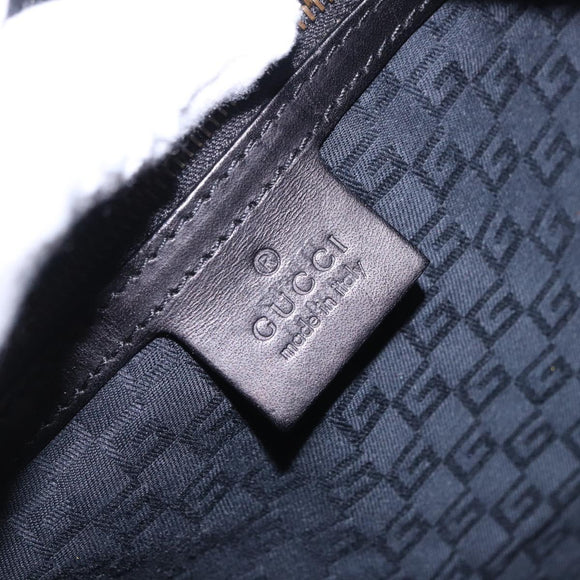 GUCCI Sherry Line Shoulder Bag Canvas Black Gold 106663 Auth ka5705