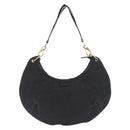 GUCCI Sherry Line Shoulder Bag Canvas Black Gold 106663 Auth ka5705-13