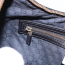 GUCCI Sherry Line Shoulder Bag Canvas Black Gold 106663 Auth ka5705-21