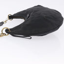 GUCCI Sherry Line Shoulder Bag Canvas Black Gold 106663 Auth ka5705-4