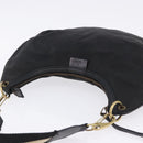 GUCCI Sherry Line Shoulder Bag Canvas Black Gold 106663 Auth ka5705-6