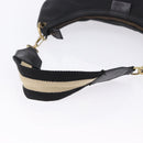 GUCCI Sherry Line Shoulder Bag Canvas Black Gold 106663 Auth ka5705-7