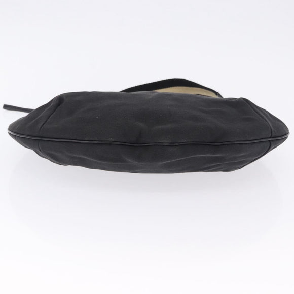 GUCCI Sherry Line Shoulder Bag Canvas Black Gold 106663 Auth ka5705