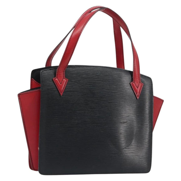 LOUIS VUITTON Epi Bicolor Varenne Hand Bag Black Red M52387 LV Auth ka5706