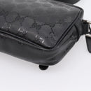 GUCCI GG Implementation Shoulder Bag PVC Black Silver 201447 Auth ka5707A-12
