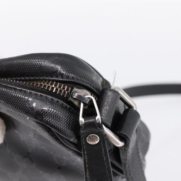 GUCCI GG Implementation Shoulder Bag PVC Black Silver 201447 Auth ka5707A