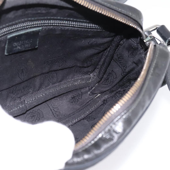 GUCCI GG Implementation Shoulder Bag PVC Black Silver 201447 Auth ka5707A