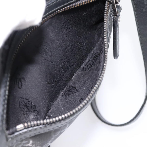 GUCCI GG Implementation Shoulder Bag PVC Black Silver 201447 Auth ka5707A