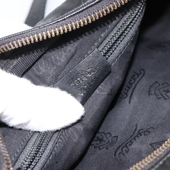 GUCCI GG Implementation Shoulder Bag PVC Black Silver 201447 Auth ka5707A