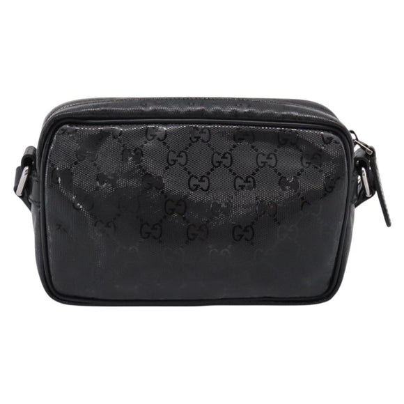 GUCCI GG Implementation Shoulder Bag PVC Black Silver 201447 Auth ka5707A