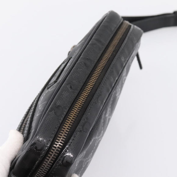 GUCCI GG Implementation Shoulder Bag PVC Black Silver 201447 Auth ka5707A