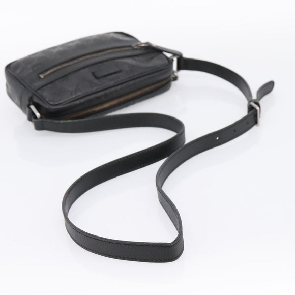 GUCCI GG Implementation Shoulder Bag PVC Black Silver 201447 Auth ka5707A