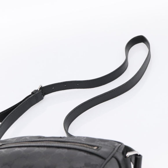 GUCCI GG Implementation Shoulder Bag PVC Black Silver 201447 Auth ka5707A
