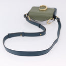 Chloe Chloe C Shoulder Bag Leather Blue Gold Auth ka5709A-10