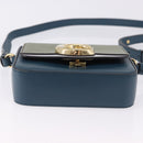 Chloe Chloe C Shoulder Bag Leather Blue Gold Auth ka5709A-12