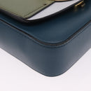 Chloe Chloe C Shoulder Bag Leather Blue Gold Auth ka5709A-13