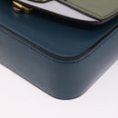 Chloe Chloe C Shoulder Bag Leather Blue Gold Auth ka5709A-14
