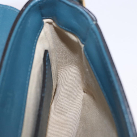 Chloe Chloe C Shoulder Bag Leather Blue Gold Auth ka5709A