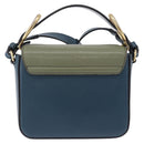 Chloe Chloe C Shoulder Bag Leather Blue Gold Auth ka5709A-3