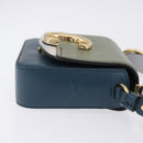 Chloe Chloe C Shoulder Bag Leather Blue Gold Auth ka5709A-4