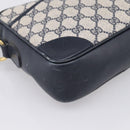 GUCCI GG Supreme Shoulder Bag PVC Navy Gold Auth ka5710-14