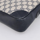 GUCCI GG Supreme Shoulder Bag PVC Navy Gold Auth ka5710-15