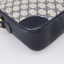 GUCCI GG Supreme Shoulder Bag PVC Navy Gold Auth ka5710-16