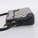 GUCCI GG Supreme Shoulder Bag PVC Navy Gold Auth ka5710-3