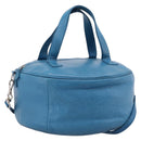 BALENCIAGA Air Hobo Hand Bag Leather 2way Blue Silver 466844 Auth ka5712A-1