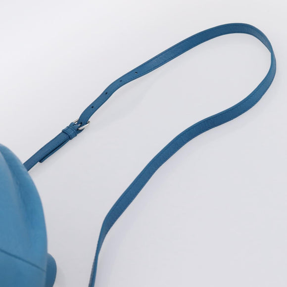 BALENCIAGA Air Hobo Hand Bag Leather 2way Blue Silver 466844 Auth ka5712A