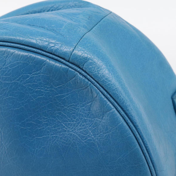 BALENCIAGA Air Hobo Hand Bag Leather 2way Blue Silver 466844 Auth ka5712A