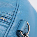 BALENCIAGA Air Hobo Hand Bag Leather 2way Blue Silver 466844 Auth ka5712A-16